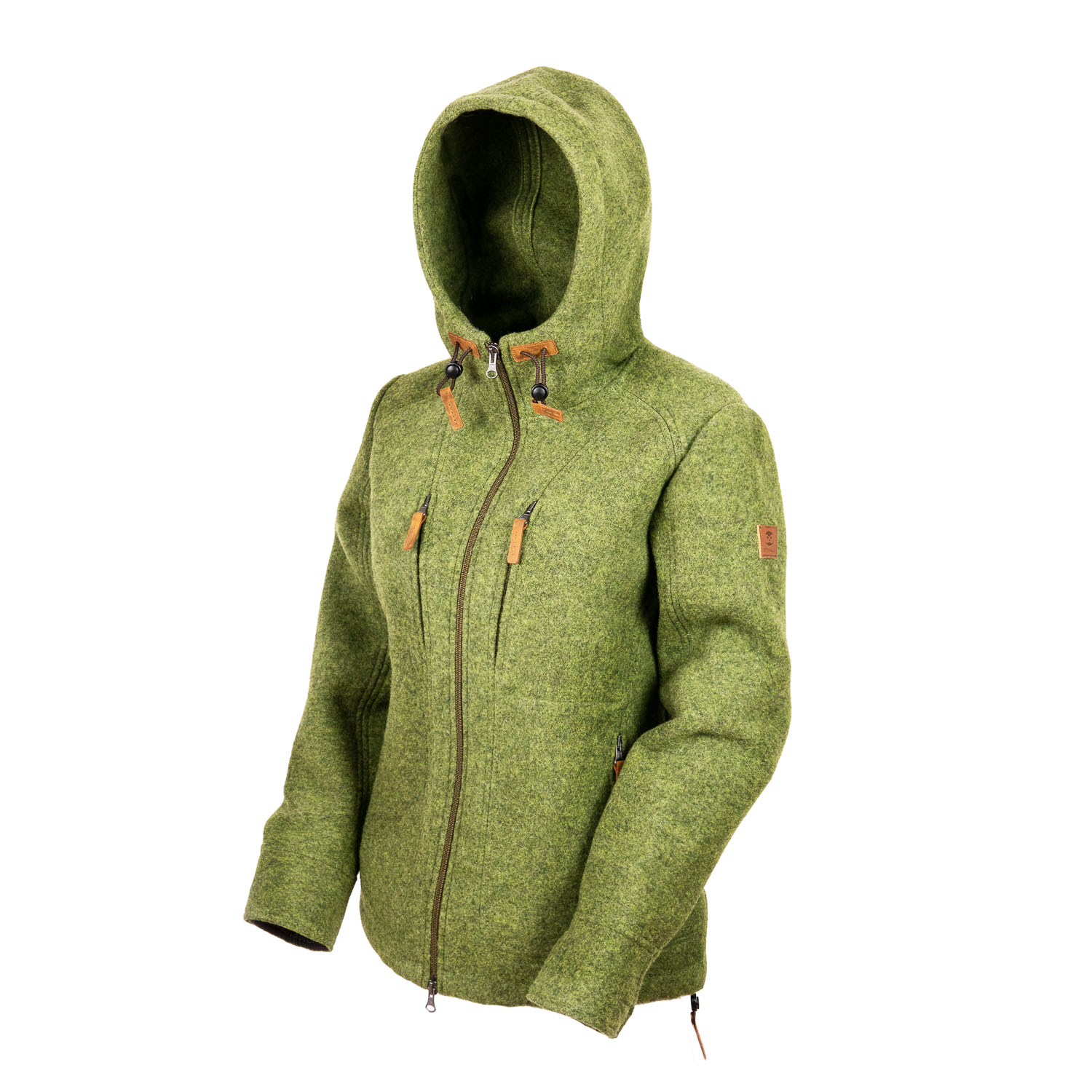 grüne Kapuzenjacke aus Loden grüne Lodenjacke für Damen