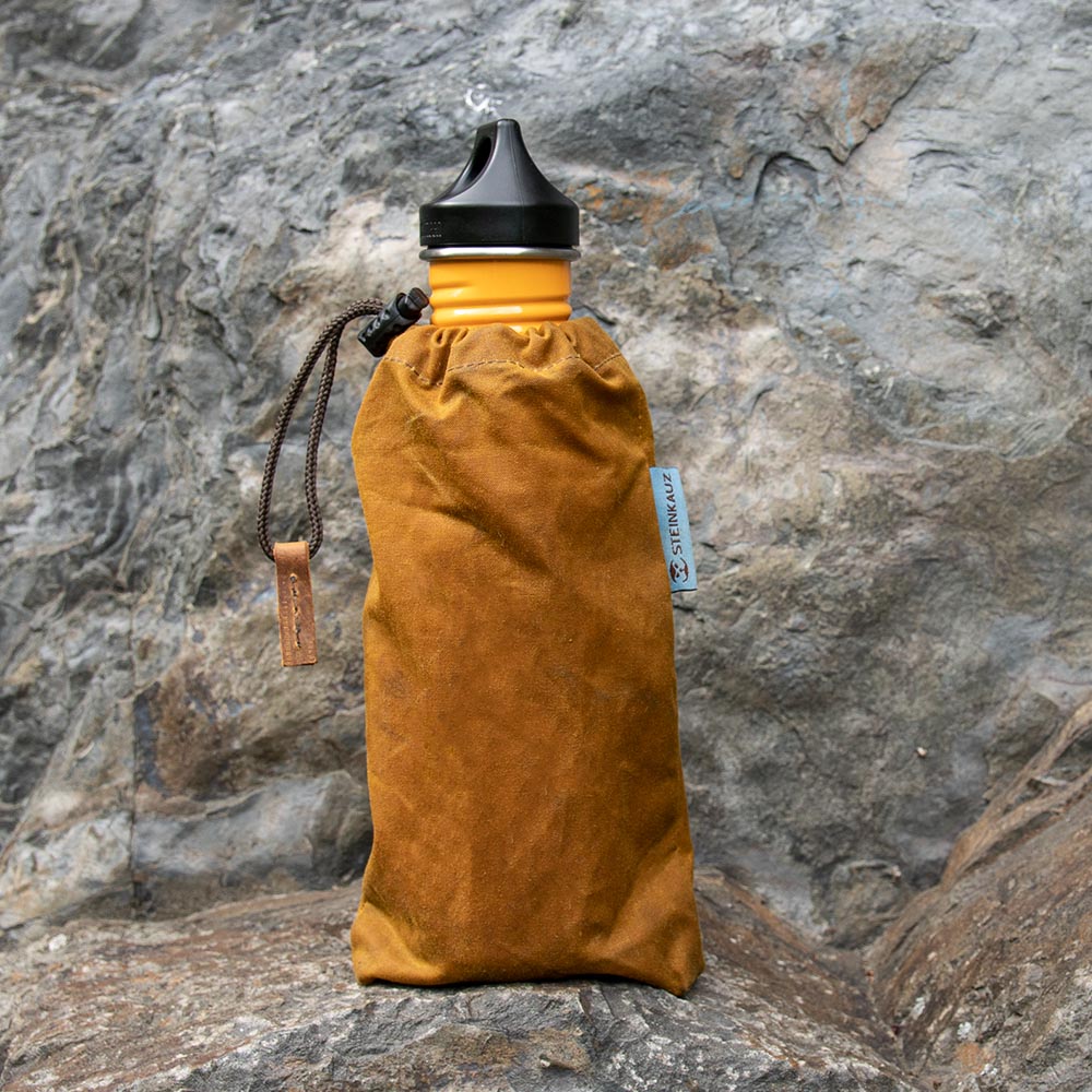 Tasche für Flasche safran Flaschenbeutel safran