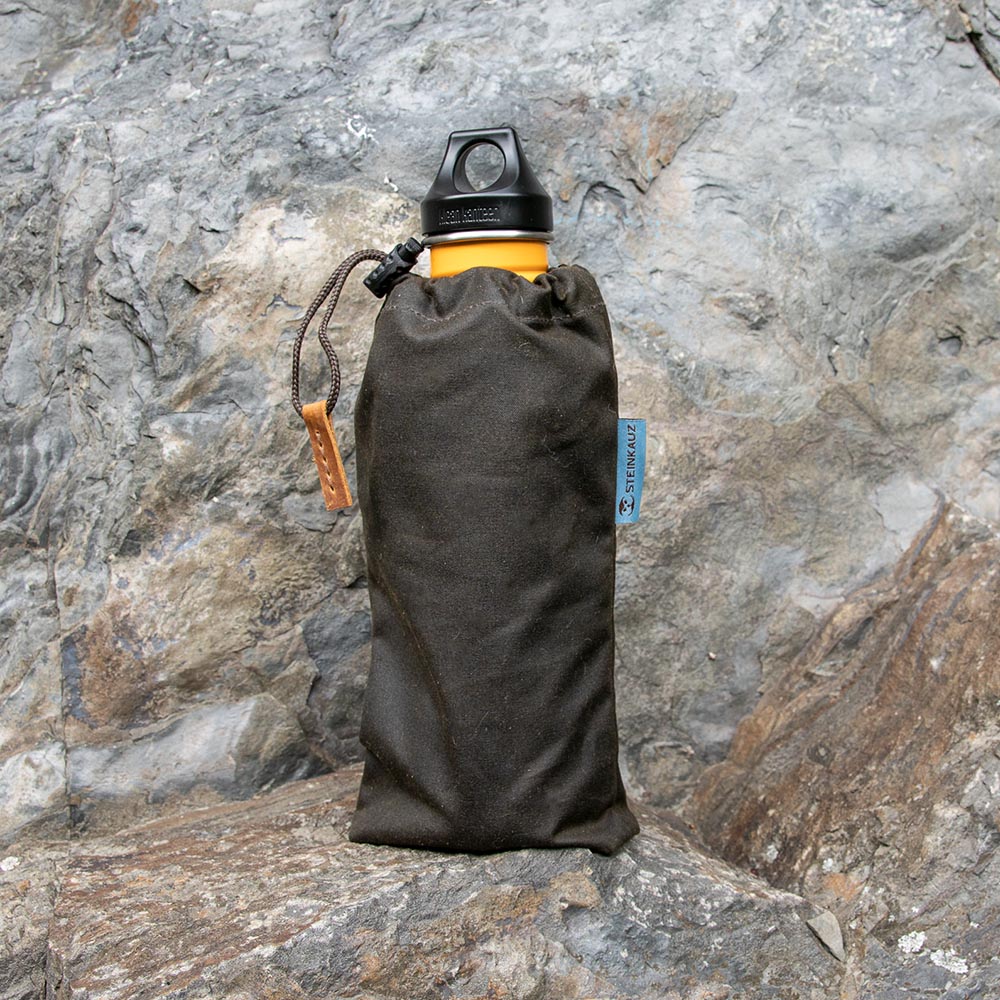 Tasche für Flasche oliv Flaschenbeutel oliv Front