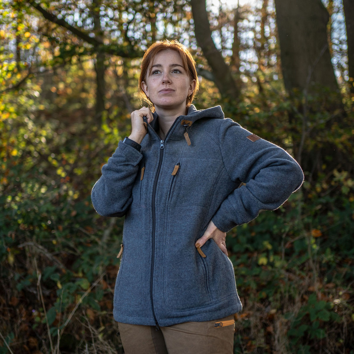 Kapuzenwally Lodenfleecejacke