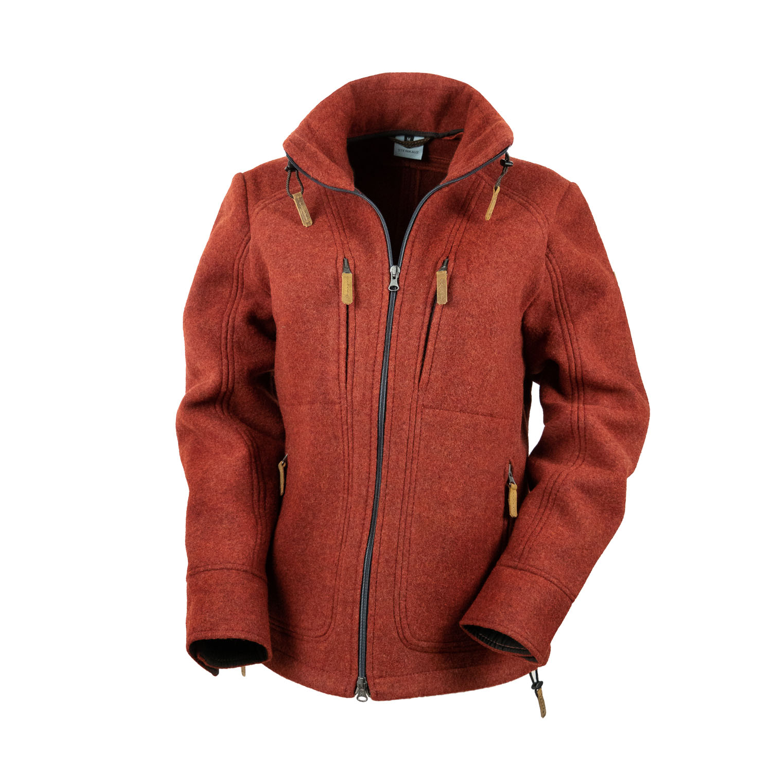 rote Lodenjacke für Damen rote Wolljacke aus Lodenfleece für Frauen