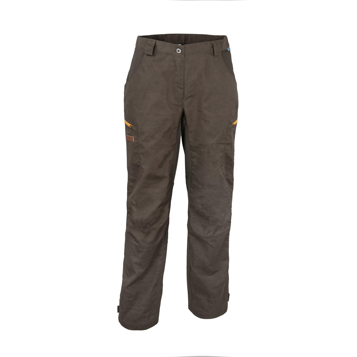 Damen-Wanderhose Frontansicht olivfarbene Wanderhose für Damen