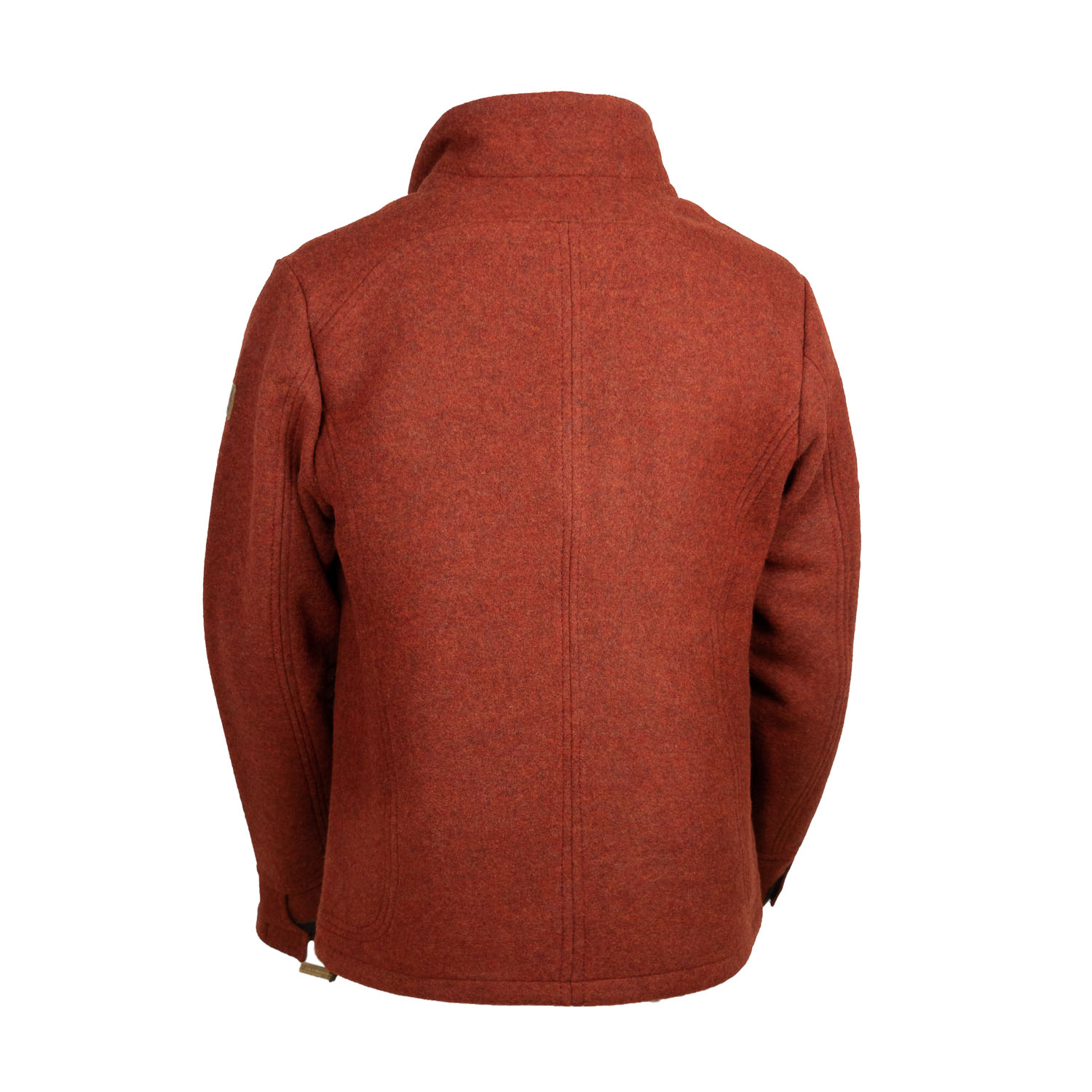 Wolljacke aus Lodenfleece rote Lodenjacke, Rückseite
