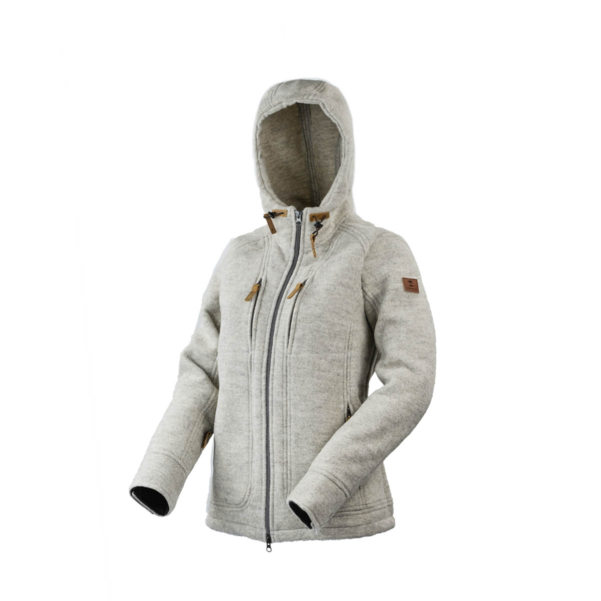 hellgraue Lodenjacke mit Kapuze für Damen hellgraue Damenjacke mit Kapuze