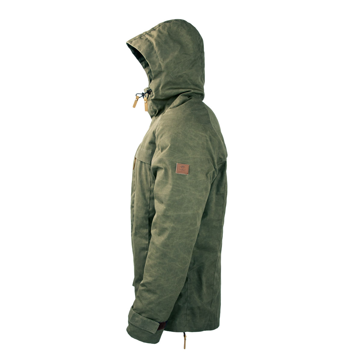 Polycottonjacke oliv Seitenansicht Windfangjacke in oliv