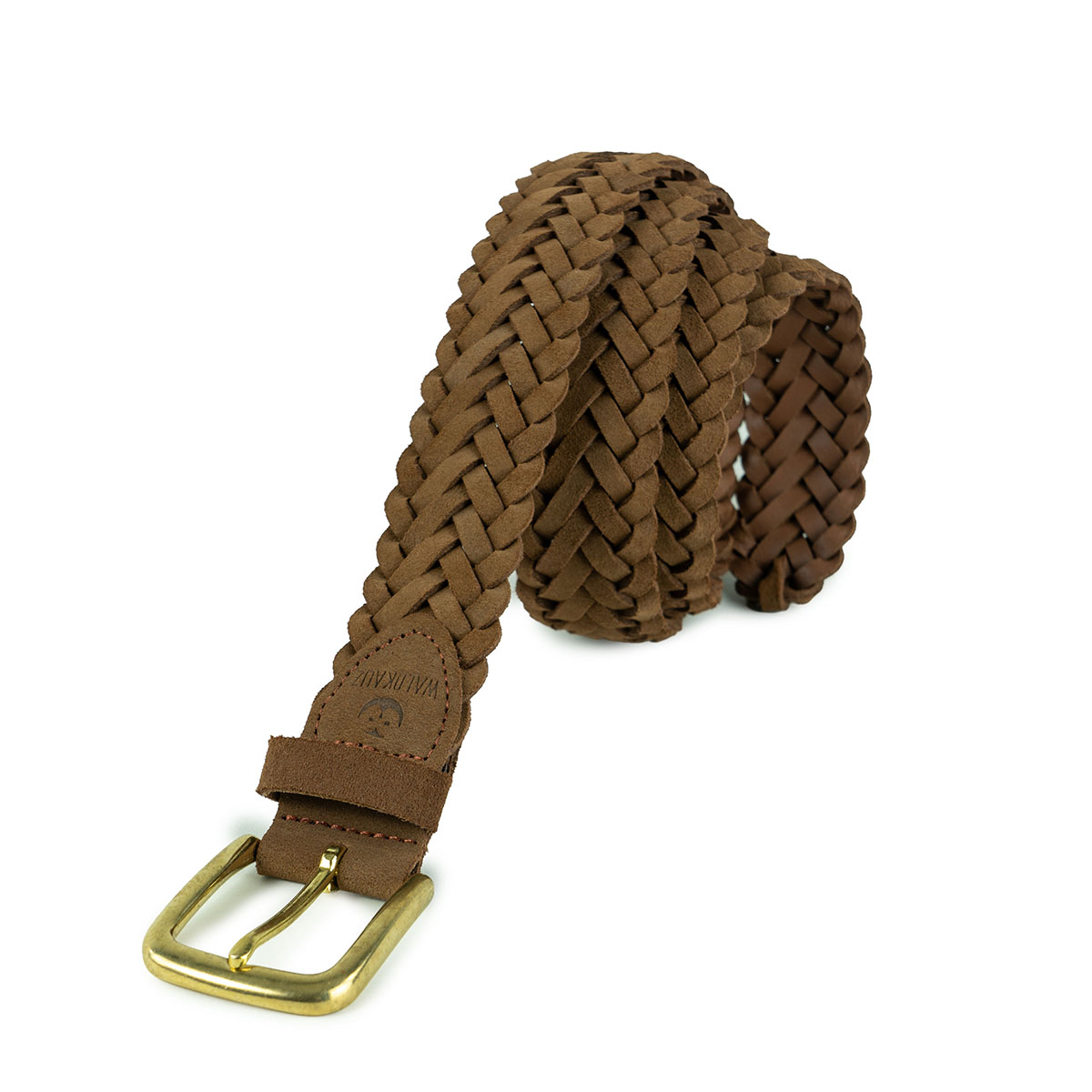 Brown Braided Leather Belt