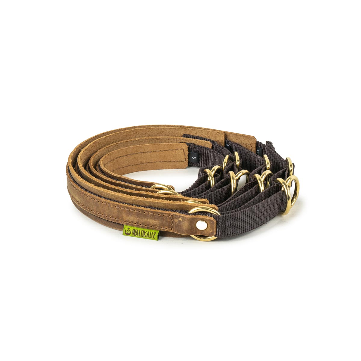 Zug-Stopp-Halsung braun Größenübersicht Zug-Stopp-Halsband braun