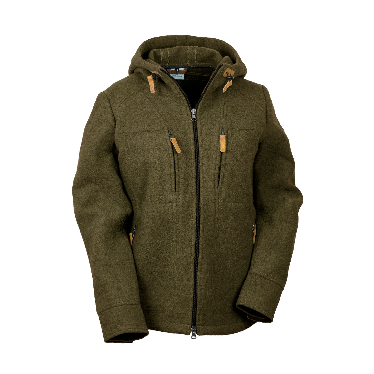 Lodenfleecejacke "Kapuzenwally", Moosgrün