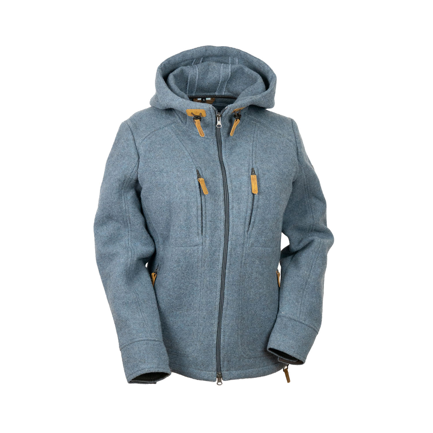 hellblaue Damenjacke aus Lodenfleece Lodenjacke für Damen mit Kapuze, hellblau