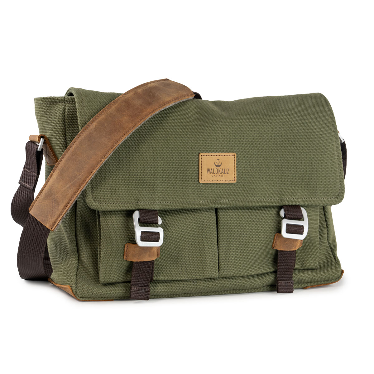 Explorer Bag aus Canvas und Leder - Bushveld Green