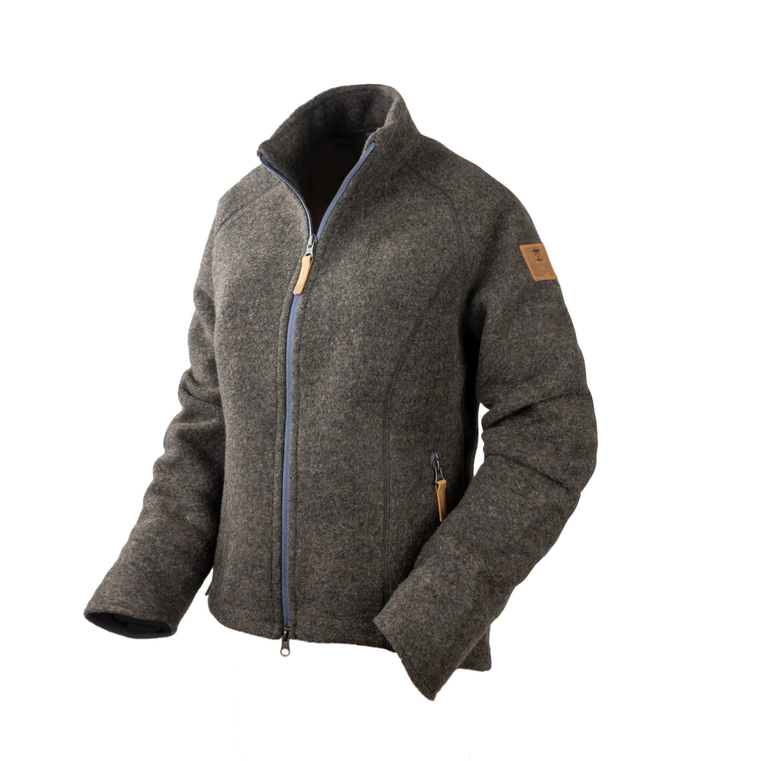 Loden-Fahrradjacke Front Frontsicht der Loden-Fahrradjacke