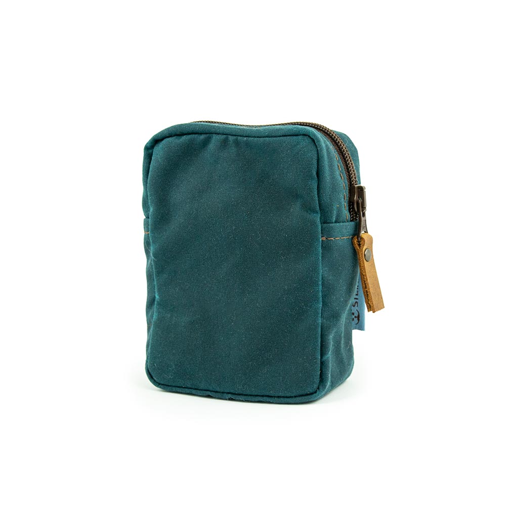 Modulus Reißverschlusstasche, Waxed Cotton, klein, Petrolblau Modulus Reißverschlusstasche, Waxed Cotton, klein, Petrolblau