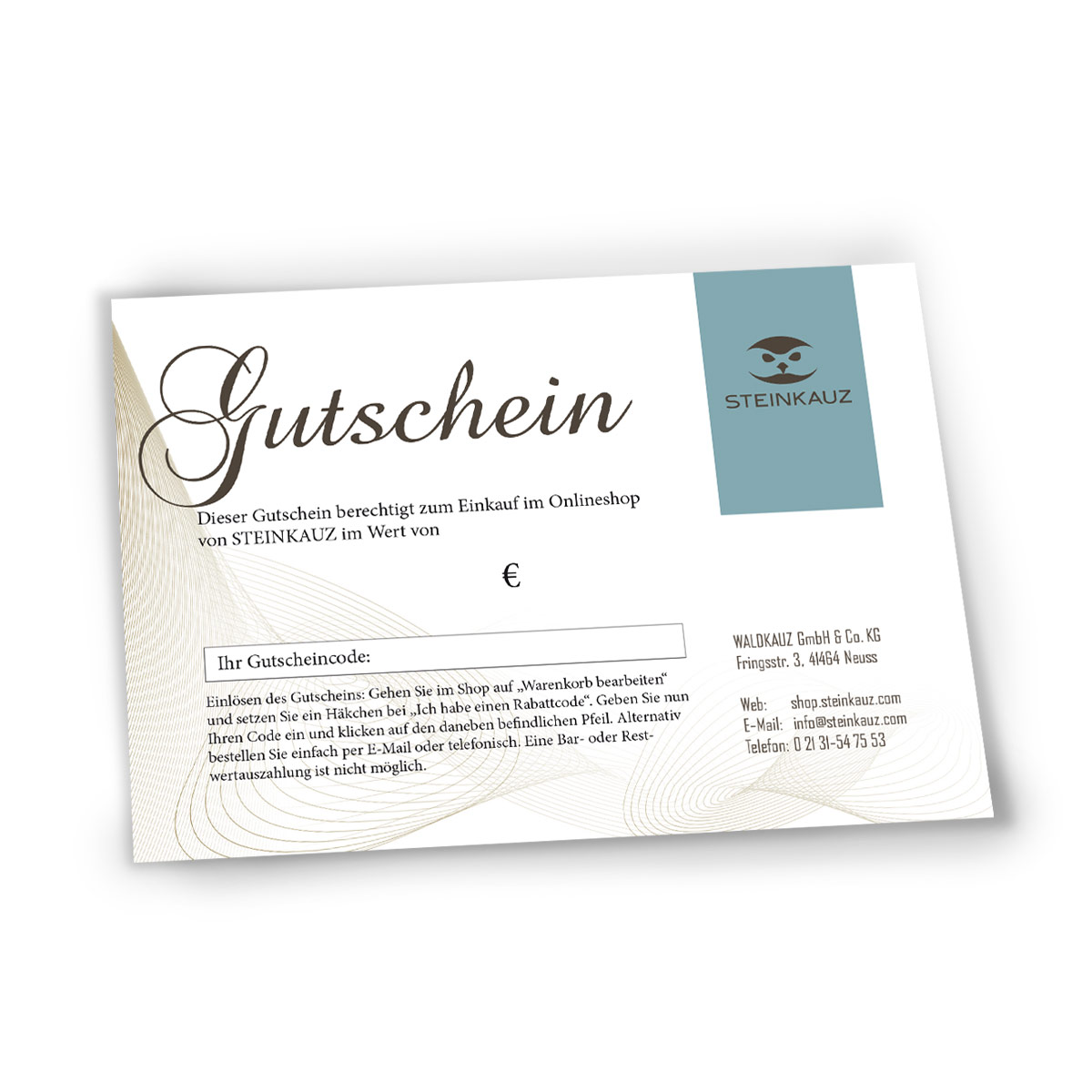 STEINKAUZ-Geschenkgutschein STEINKAUZ-Geschenkgutschein