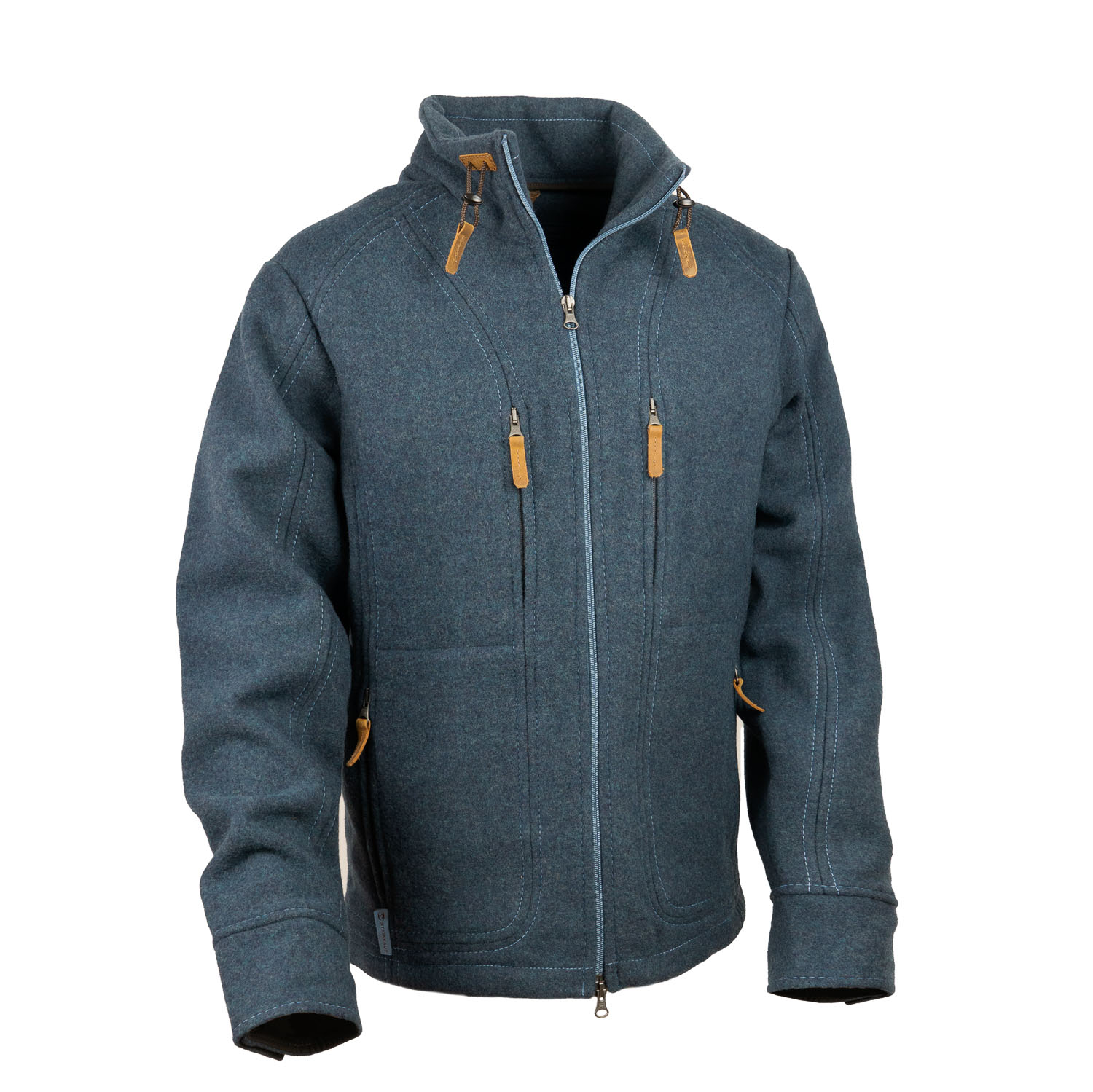 blaue Wolljacke aus Lodenfleece Lodenjacke, blau