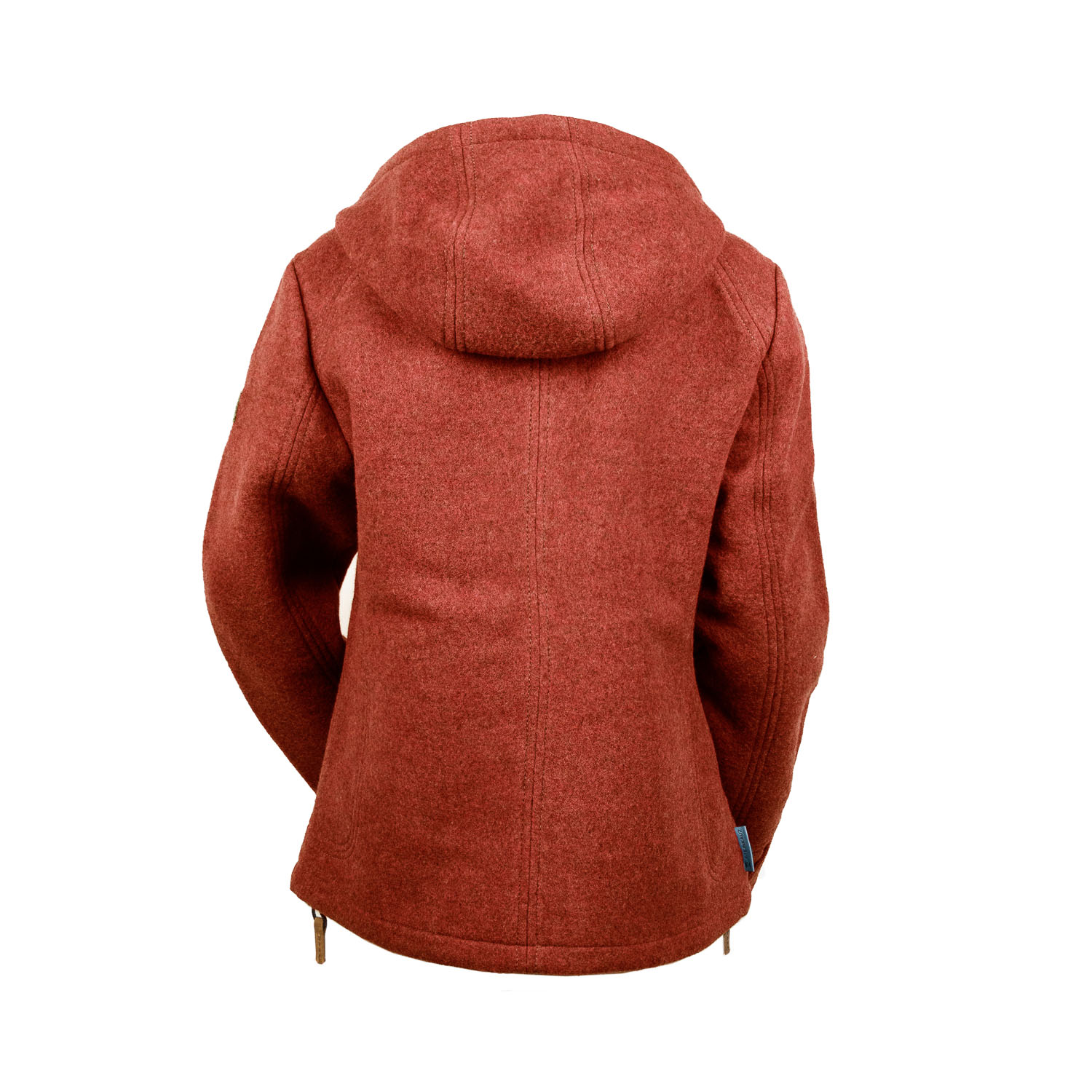 rote Lodenjacke mit Kapuze für Damen rote Fleecejacke aus Loden für Damen