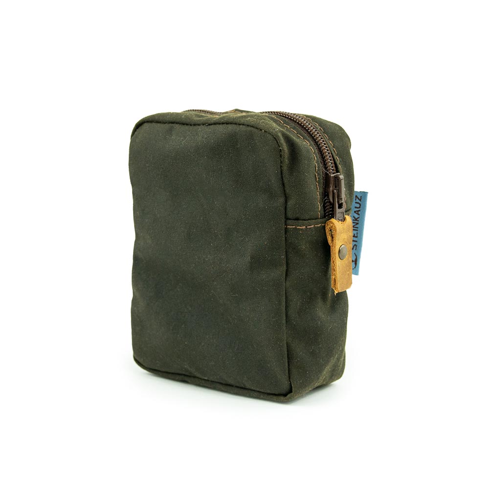 Modulus Reißverschlusstasche, Waxed Cotton, klein, Oliv Modulus Reißverschlusstasche, Waxed Cotton, klein, Oliv