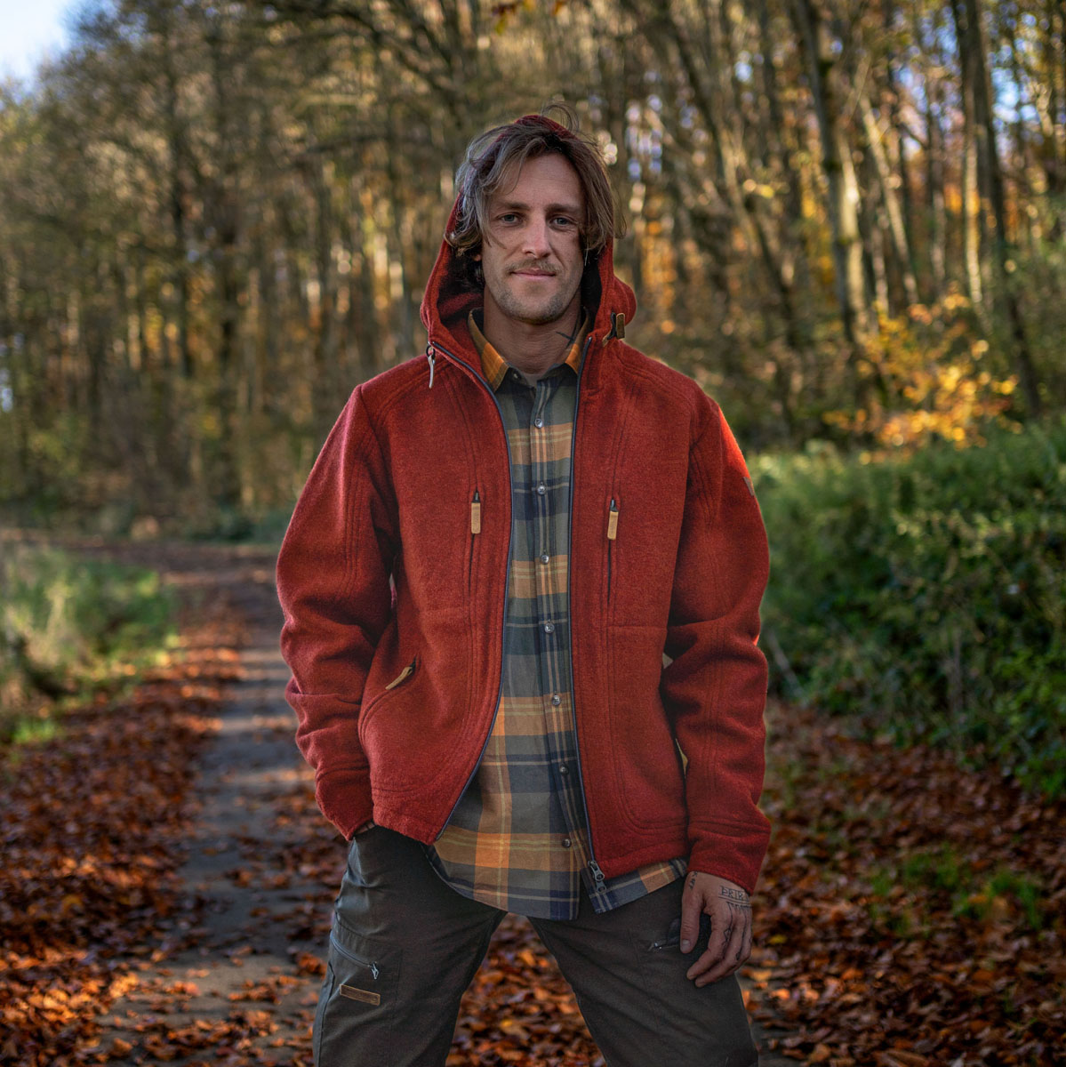 Kapuzenhuber Lodenfleecejacke