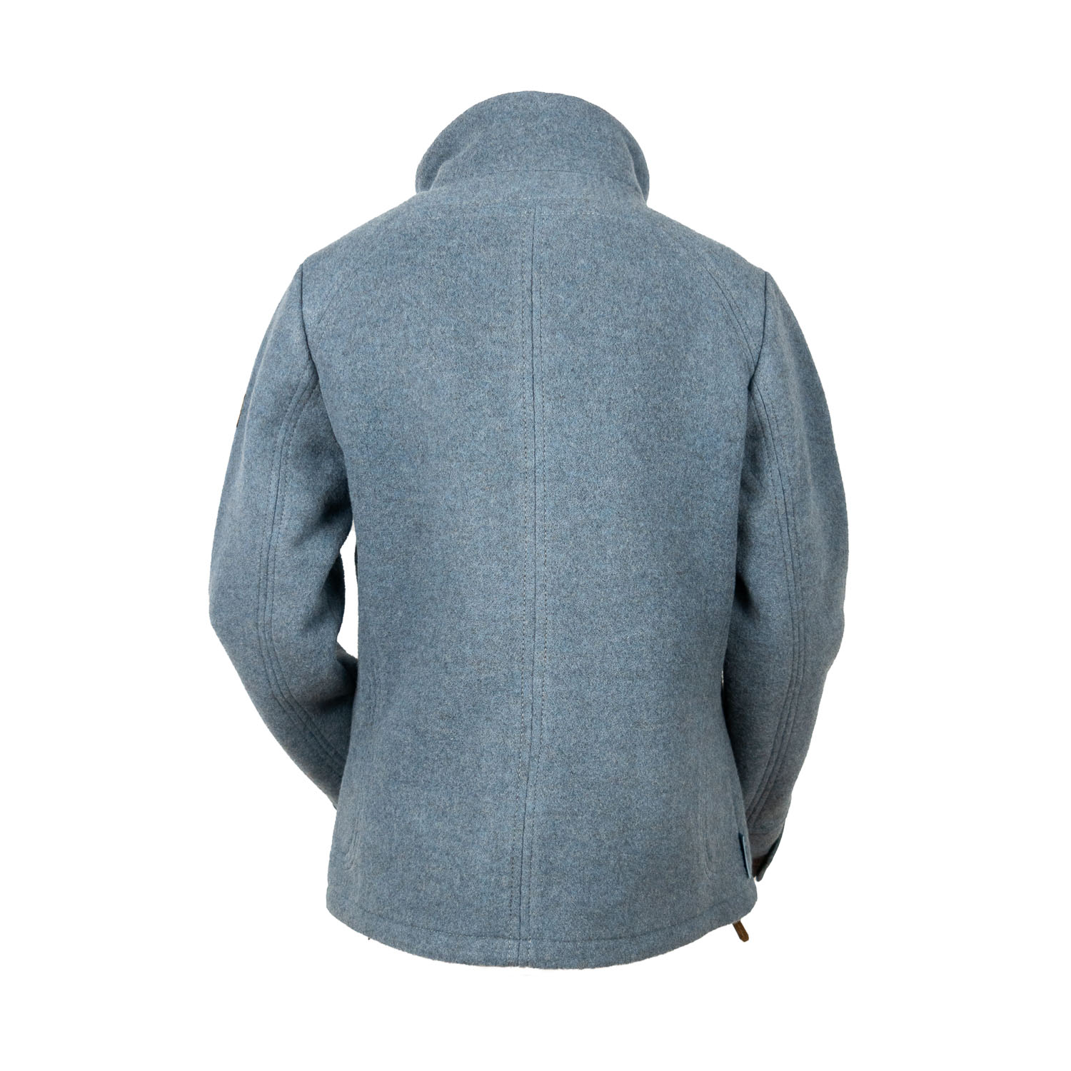 hellblaue Lodenjacke, Rückansicht hellblaue Damenjacke aus Lodenfleece