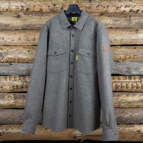 Merino-Lodenhemd "Grimbart" grau - Größe XL (B-Ware)