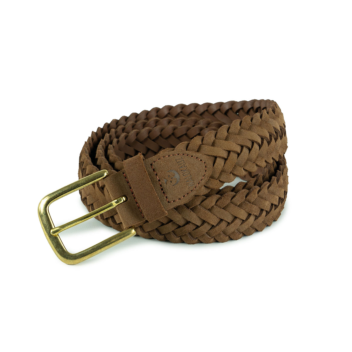 Brown Braided Leather Belt