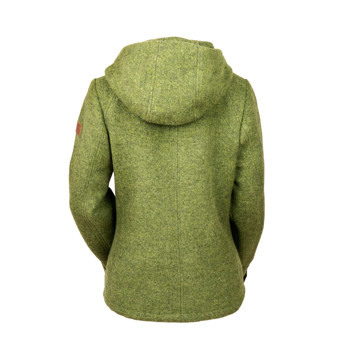 grüne Damenjacke aus Loden mit Kapuze grüne Kapuzenjacke für Damen aus Loden