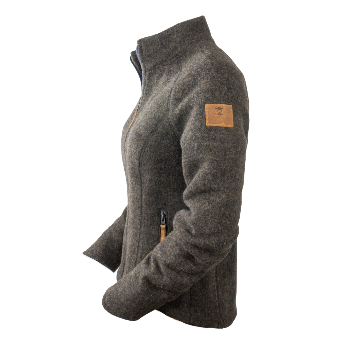 Loden-Fahrradjacke seitliche Ansicht Seitliche Ansicht der Loden-Farradjacke