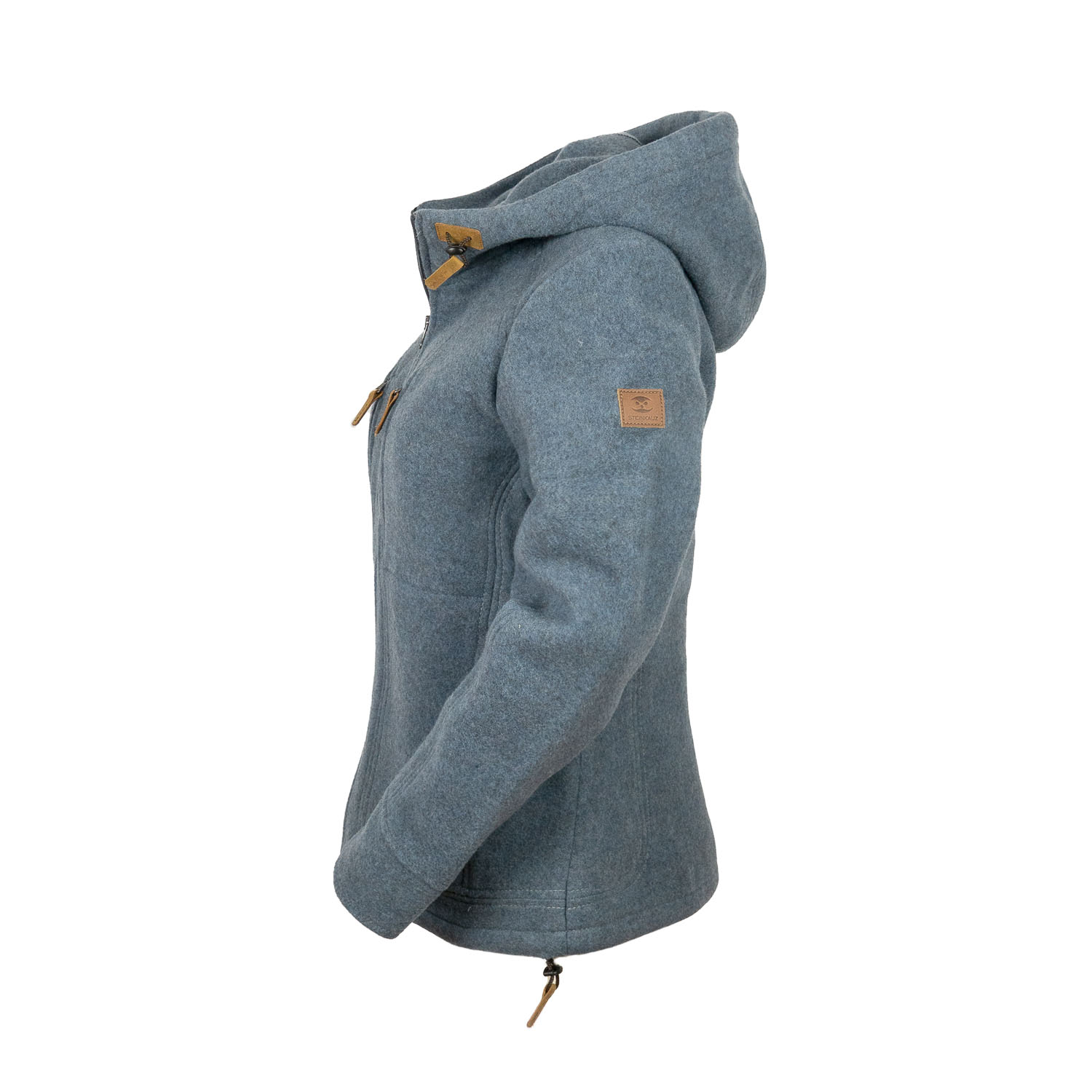 hellblaue Lodenjacke mit Kapuze Kapuzenjacke aus Loden, hellblau